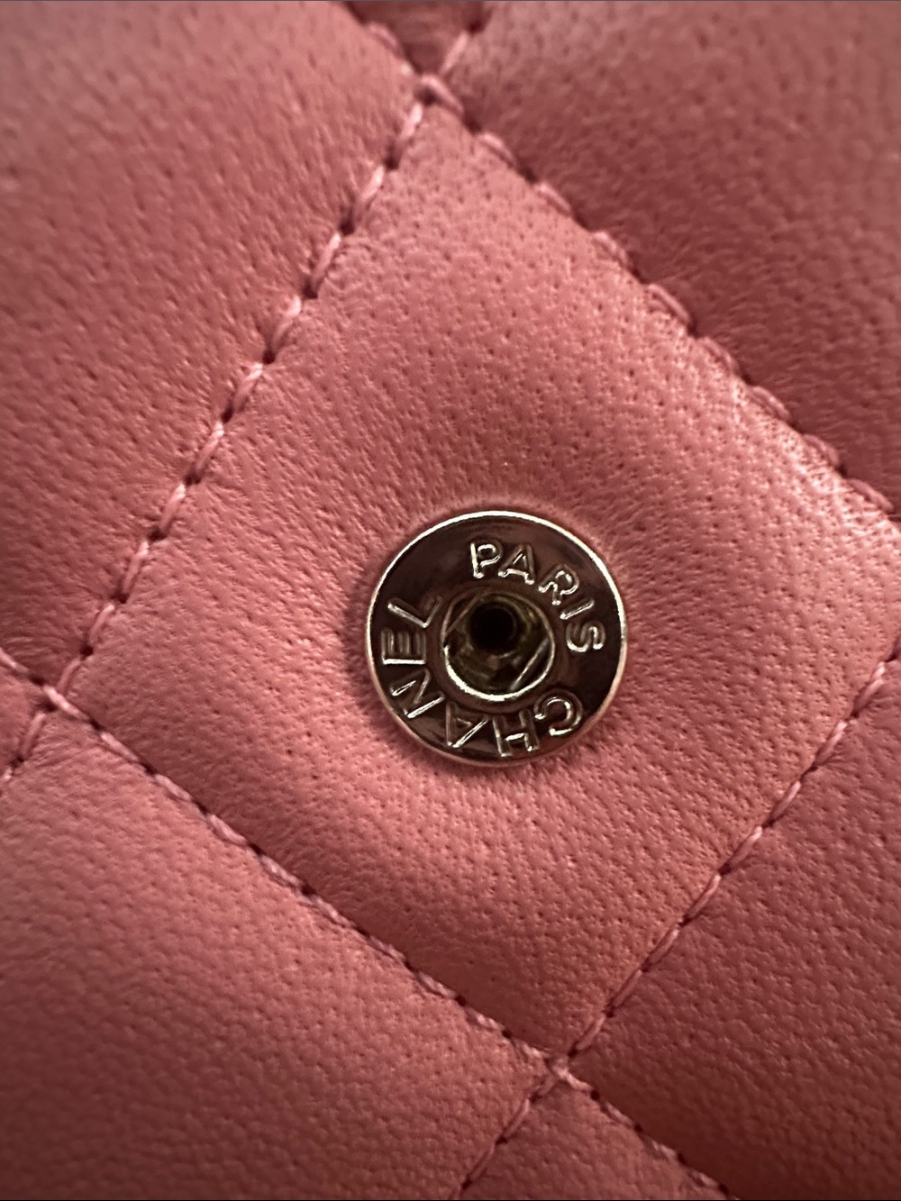 CHANEL Pink Quilted Leather Crossbody Wallet - Picture 8 of 16
